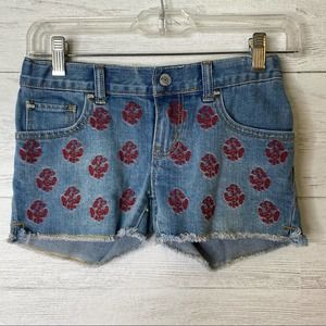 Peek girls embroidered jean shorts size 8